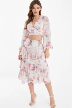 Light Pink Chiffon Floral Tiered Midi Skirt 9 Light Pink Chiffon Floral Tiered Midi Skirt -Women Clothing Sale 00100037025 XS scaled