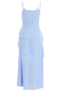 Blue Chiffon Frill Midiaxi Dress -Women Clothing Sale 00100037042 ZB scaled