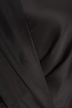 Black Satin Button Mini Shirt Dress -Women Clothing Sale 00100037097 ZS scaled