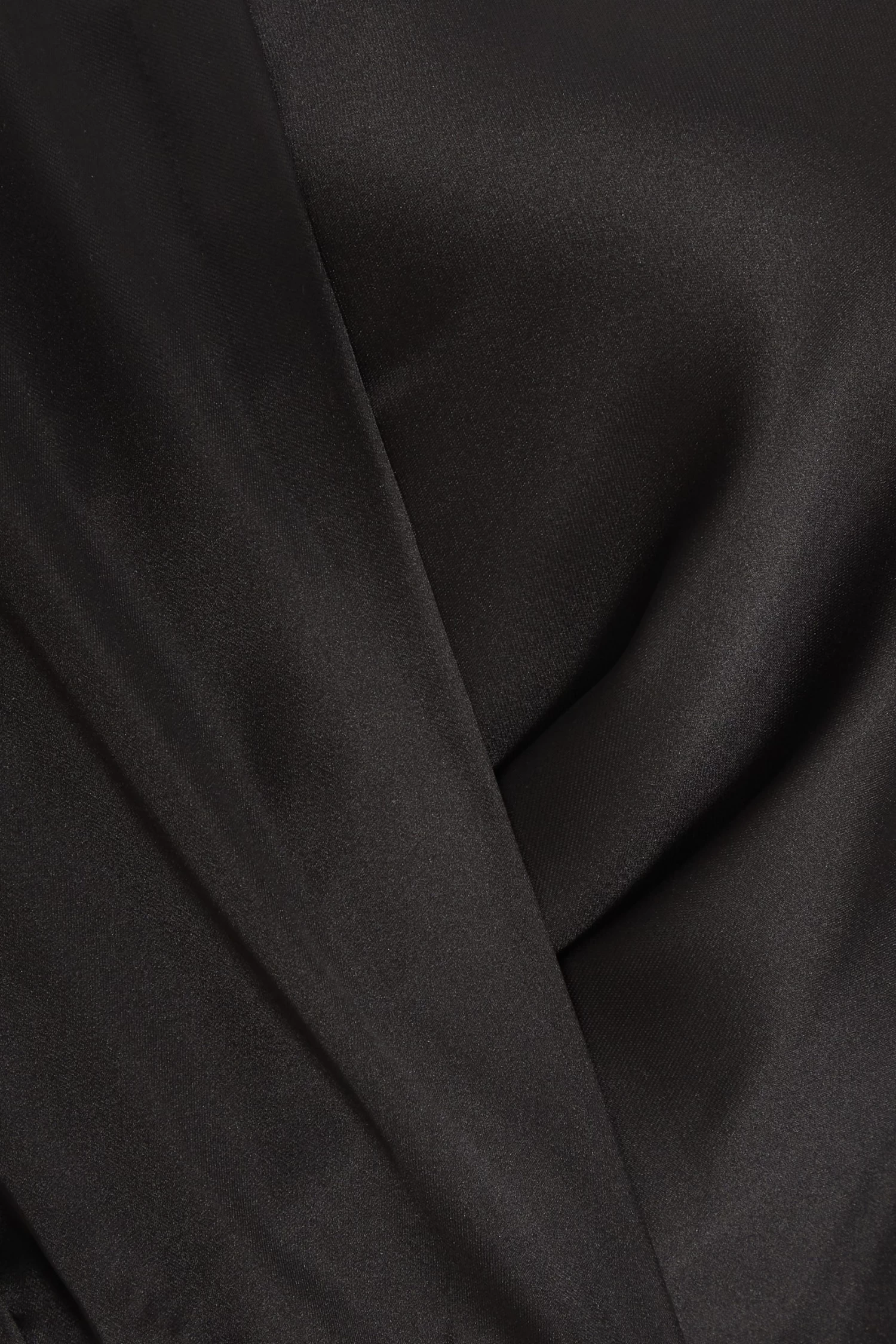 Black Satin Button Mini Shirt Dress 6 Black Satin Button Mini Shirt Dress - Image 6