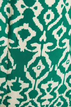 Green Satin Aztec Wrap Midi Dress -Women Clothing Sale 00100037099 ZS scaled