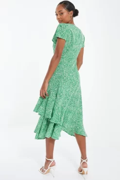 Green Polka Dot Frill Midi Dress 8 Green Polka Dot Frill Midi Dress -Women Clothing Sale 00100037101 XB scaled