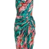 Petite Multicoloured Brush Stroke Midi Dress