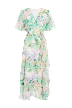 Multicoloured Tropical Print Midaxi Dress