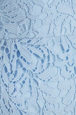 Light Blue Lace Fishtail Midi Dress -Women Clothing Sale 00100037172 ZS scaled