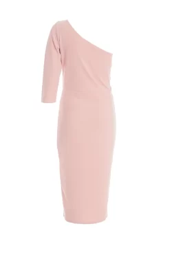 Pink One Shoulder Bodycon Midi Dress -Women Clothing Sale 00100037173 ZB scaled