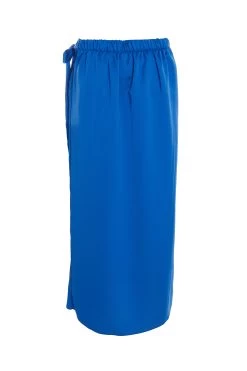 Royal Blue Satin Wrap Midi Skirt 10 Royal Blue Satin Wrap Midi Skirt -Women Clothing Sale 00100037212 ZB