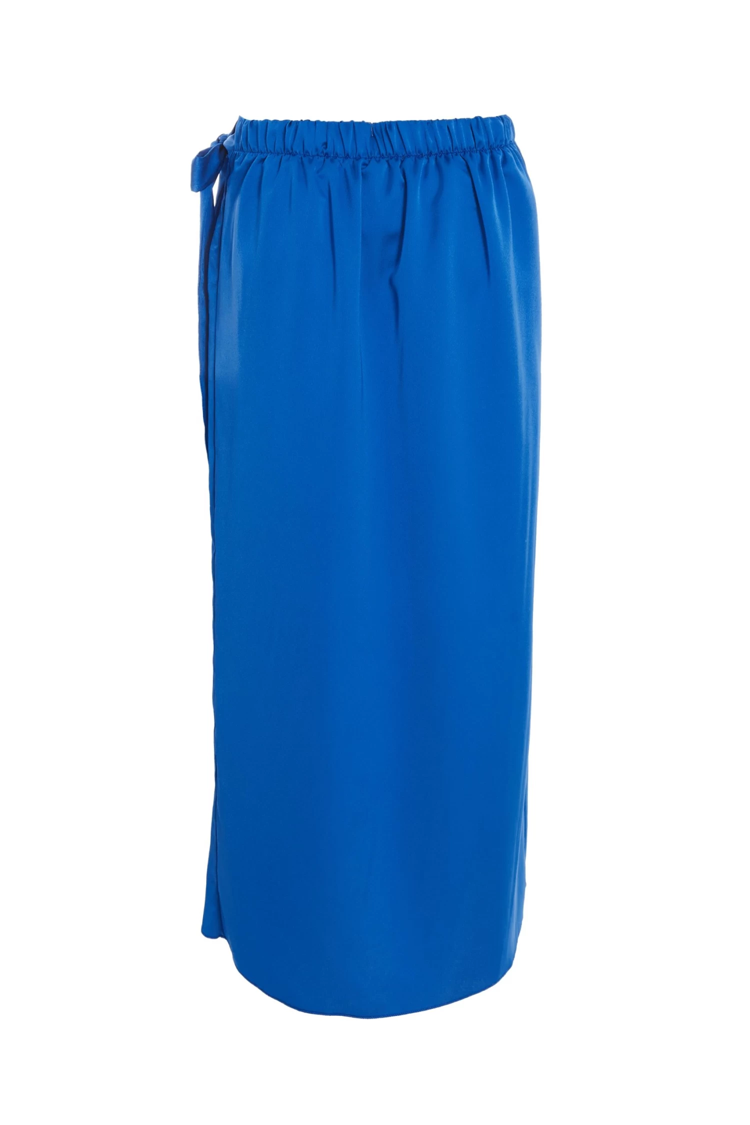 Royal Blue Satin Wrap Midi Skirt 5 Royal Blue Satin Wrap Midi Skirt - Image 5