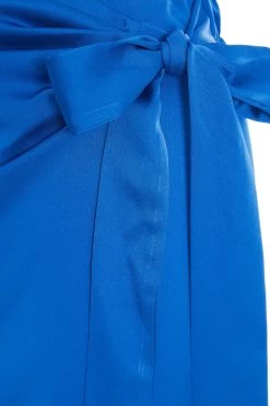 Royal Blue Satin Wrap Midi Skirt 11 Royal Blue Satin Wrap Midi Skirt -Women Clothing Sale 00100037212 ZS
