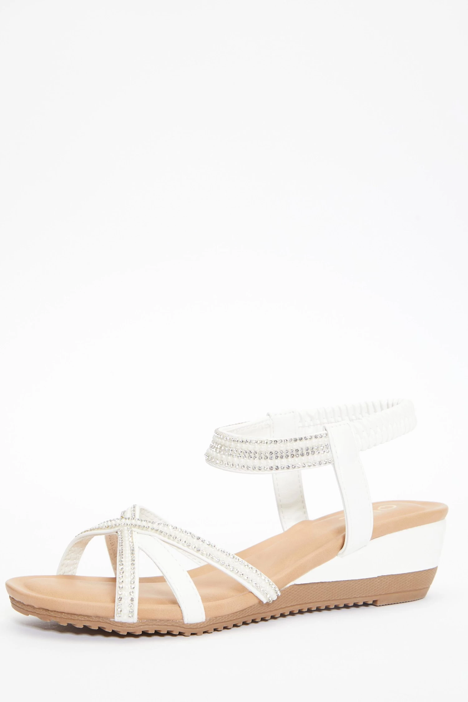 White Cross Front Comfort Wedges 3 White Cross Front Comfort Wedges - Image 3