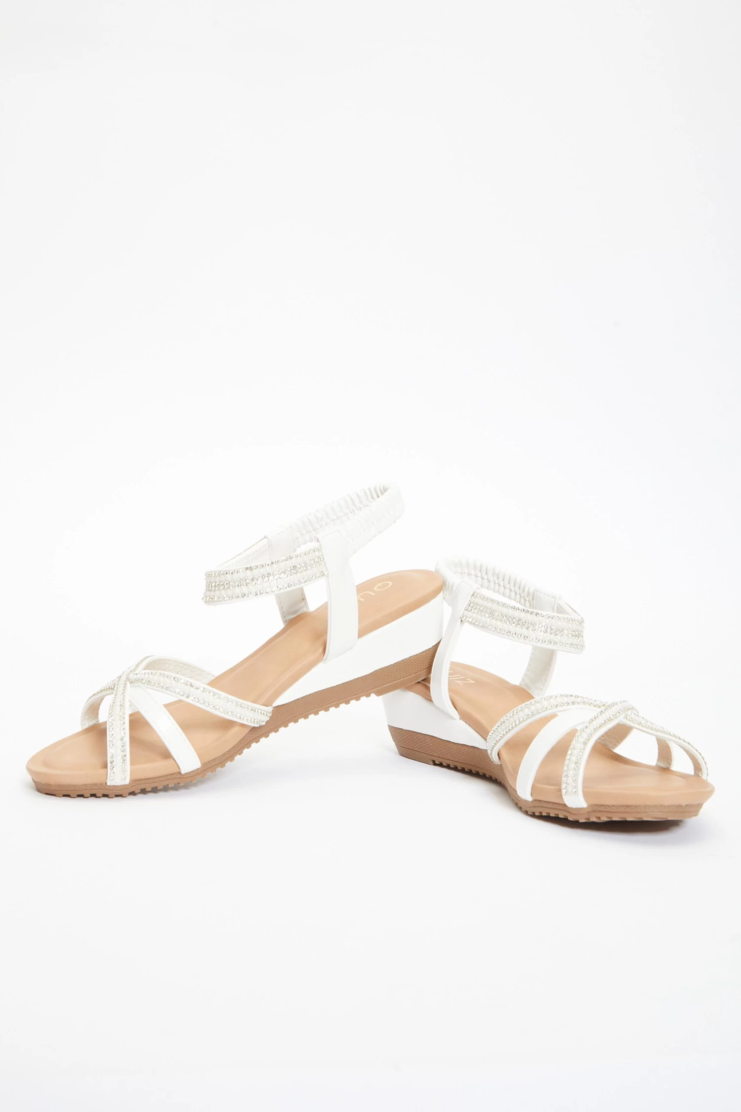 White Cross Front Comfort Wedges 4 White Cross Front Comfort Wedges - Image 4