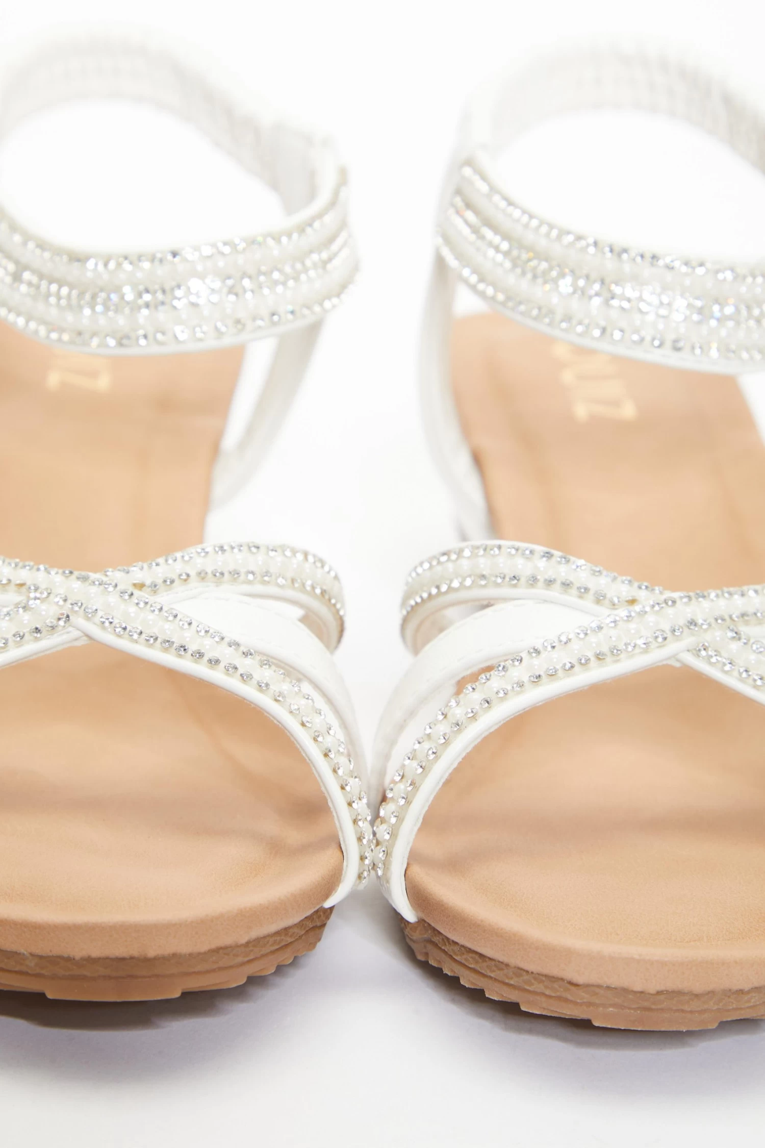 White Cross Front Comfort Wedges 5 White Cross Front Comfort Wedges - Image 5