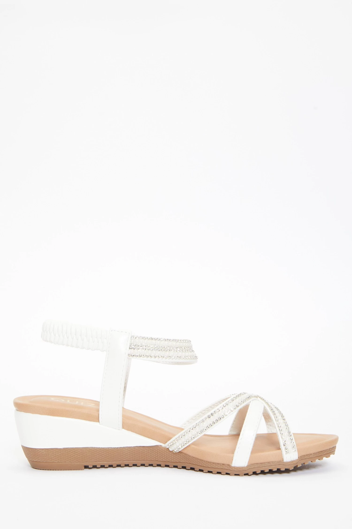 White Cross Front Comfort Wedges 6 White Cross Front Comfort Wedges - Image 6