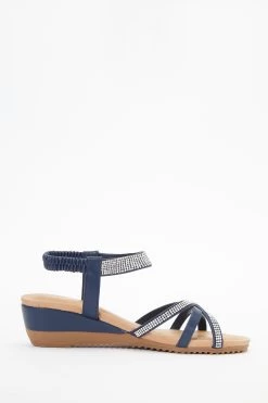 Navy Cross Front Comfort Wedges 11 Navy Cross Front Comfort Wedges -Women Clothing Sale 00100037236 ZS