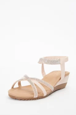 Pink Cross Front Comfort Wedges -Women Clothing Sale 00100037239 XB scaled