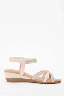 Pink Cross Front Comfort Wedges -Women Clothing Sale 00100037239 ZS scaled
