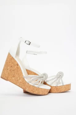 White Diamante Heeled Wedges 9 White Diamante Heeled Wedges -Women Clothing Sale 00100037247 XS scaled