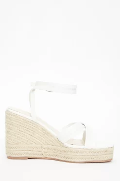 White Cross Strap Wedges -Women Clothing Sale 00100037258 ZS scaled