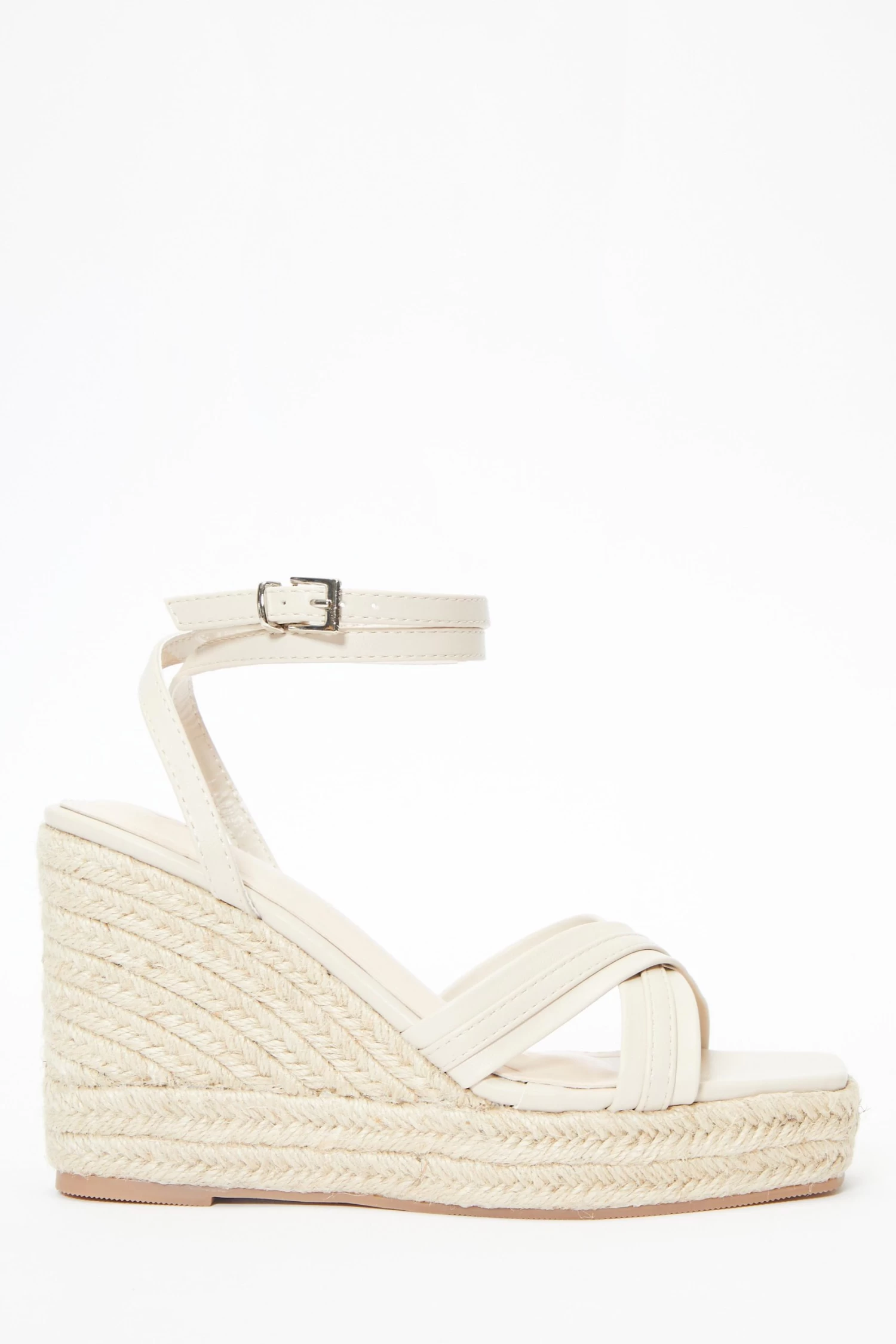 Nude Cross Strap Wedges 2 Nude Cross Strap Wedges - Image 2