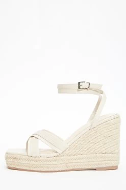 Nude Cross Strap Wedges