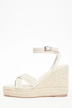 Nude Cross Strap Wedges