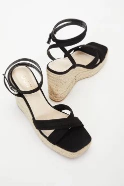 Black Cross Strap Wedges -Women Clothing Sale 00100037265 XS scaled