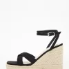 Black Cross Strap Wedges