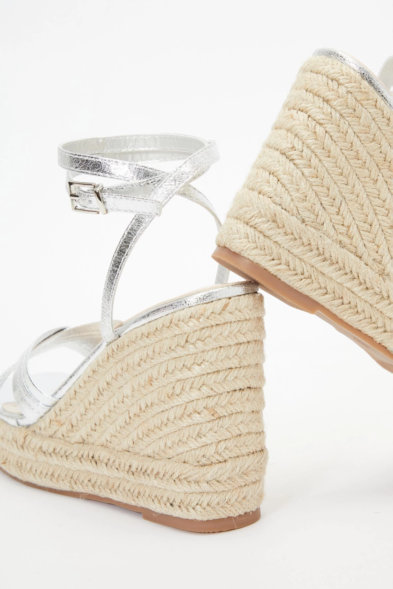 Silver Cross Strap Wedges 5 Silver Cross Strap Wedges - Image 5