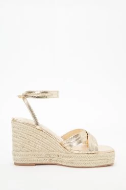 Gold Cross Strap Wedges 11 Gold Cross Strap Wedges -Women Clothing Sale 00100037272 ZS
