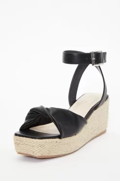 Black Twist Front Wedges 8 Black Twist Front Wedges -Women Clothing Sale 00100037274 XB scaled
