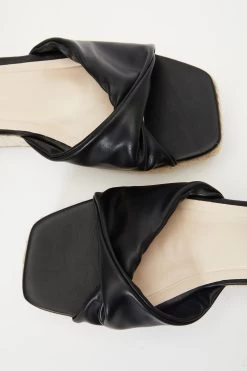 Black Twist Front Wedges 10 Black Twist Front Wedges -Women Clothing Sale 00100037274 ZB