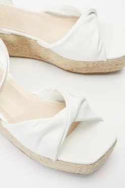 White Twist Front Wedges 10 White Twist Front Wedges -Women Clothing Sale 00100037275 ZB