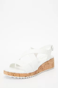 White Faux Leather Sporty Wedges -Women Clothing Sale 00100037278 XB scaled