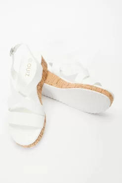 White Faux Leather Sporty Wedges -Women Clothing Sale 00100037278 XS scaled