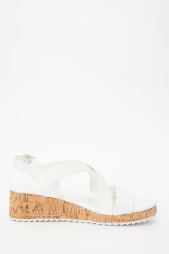 White Faux Leather Sporty Wedges -Women Clothing Sale 00100037278 ZS scaled