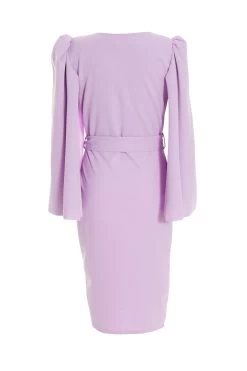 Lilac Cape Sleeve Midi Dress 10 Lilac Cape Sleeve Midi Dress -Women Clothing Sale 00100037292 ZB