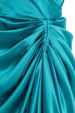Aqua Wrap Ruched Midi Dress -Women Clothing Sale 00100037312 ZS