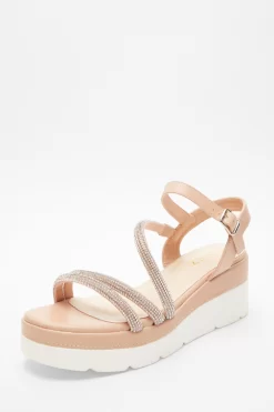 Pink Faux Leather Diamante Wedges 8 Pink Faux Leather Diamante Wedges -Women Clothing Sale 00100037332 XB scaled