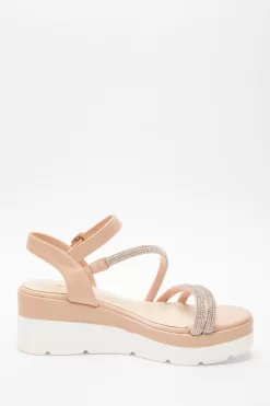 Pink Faux Leather Diamante Wedges 11 Pink Faux Leather Diamante Wedges -Women Clothing Sale 00100037332 ZS scaled