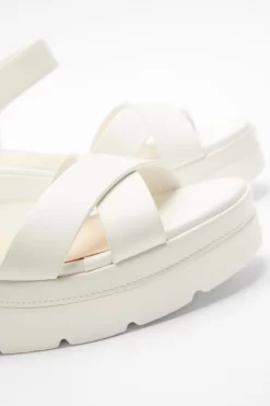White Faux Leather Cross Strap Wedges 10 White Faux Leather Cross Strap Wedges -Women Clothing Sale 00100037333 ZB scaled