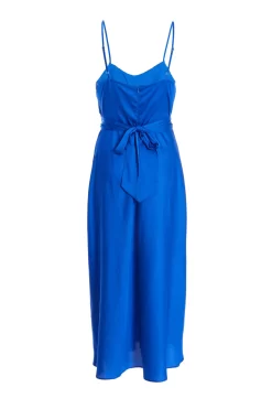 Royal Blue Satin Ruched Midi Dress 10 Royal Blue Satin Ruched Midi Dress -Women Clothing Sale 00100037344 ZB scaled