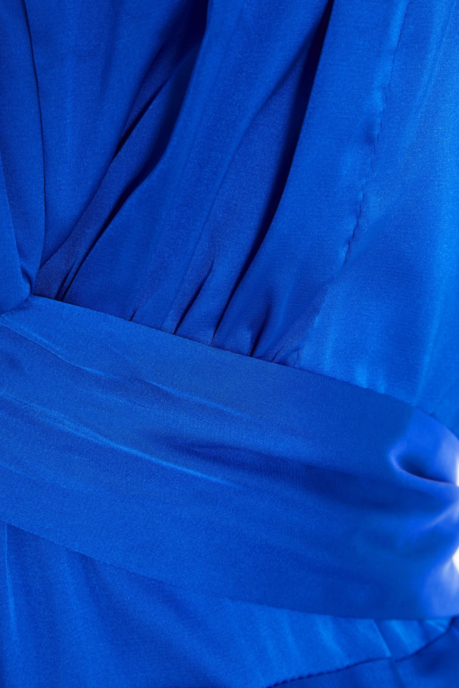 Royal Blue Satin Ruched Midi Dress 6 Royal Blue Satin Ruched Midi Dress - Image 6