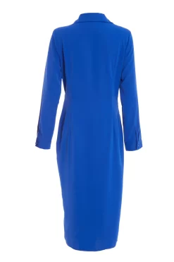Royal Blue Shirt Midi Dress -Women Clothing Sale 00100037350 ZB scaled