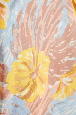 Multicoloured Satin Floral Asymmetric Midi Dress -Women Clothing Sale 00100037351 ZS scaled