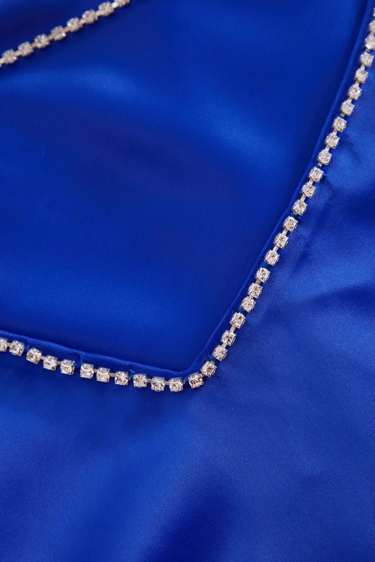 Royal Blue Satin Fishtail Midi Dress 6 Royal Blue Satin Fishtail Midi Dress - Image 6