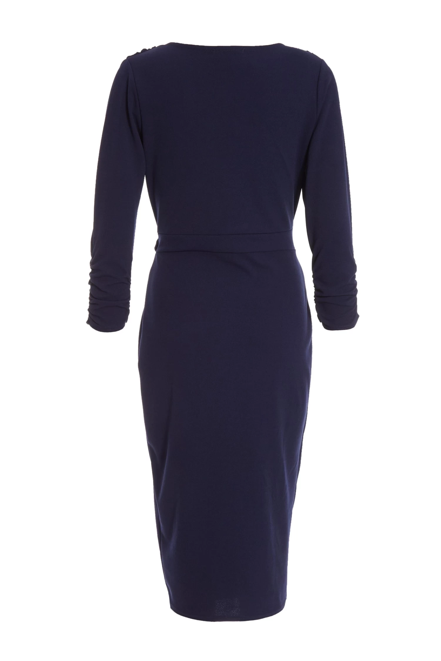 Navy Wrap Tie Midi Dress 5 Navy Wrap Tie Midi Dress - Image 5