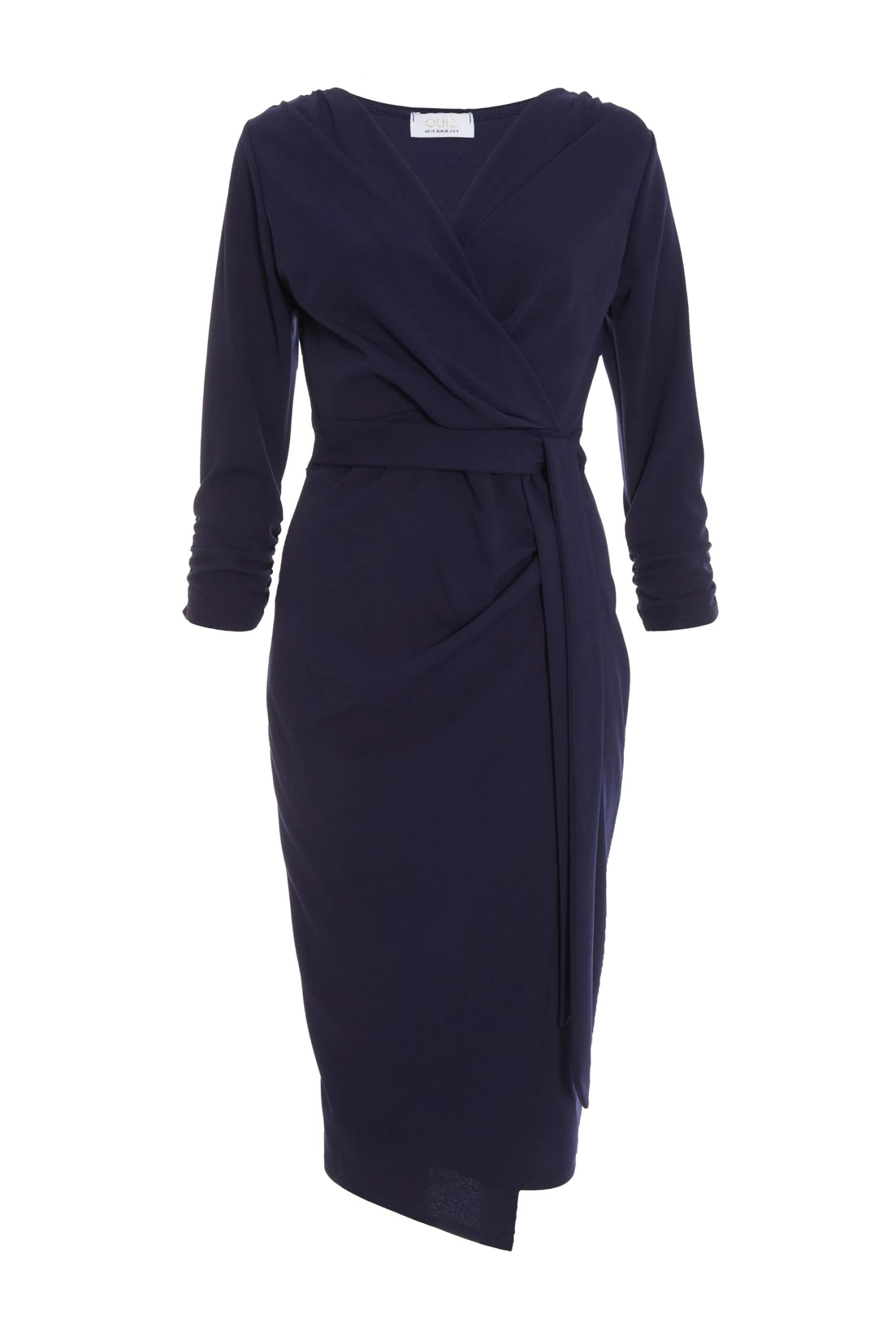 Navy Wrap Tie Midi Dress 1 Navy Wrap Tie Midi Dress