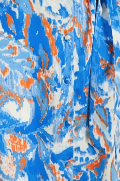 Blue Marble Print Shirt Mini Dress 11 Blue Marble Print Shirt Mini Dress -Women Clothing Sale 00100037368 ZS scaled