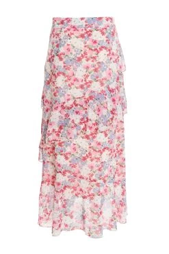 Multicoloured Chiffon Floral Frill Midi Skirt 10 Multicoloured Chiffon Floral Frill Midi Skirt -Women Clothing Sale 00100037369 ZB