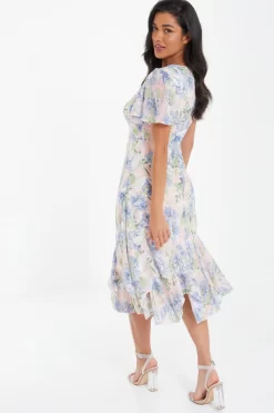 Pink Floral Midi Dress 8 Pink Floral Midi Dress -Women Clothing Sale 00100037373 XB scaled